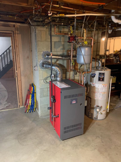 CROWN BOILER 600 Gas Boiler After Maintenance by Donovan & Jorgenson Heating and Cooling Technician in Milwaukee, WI