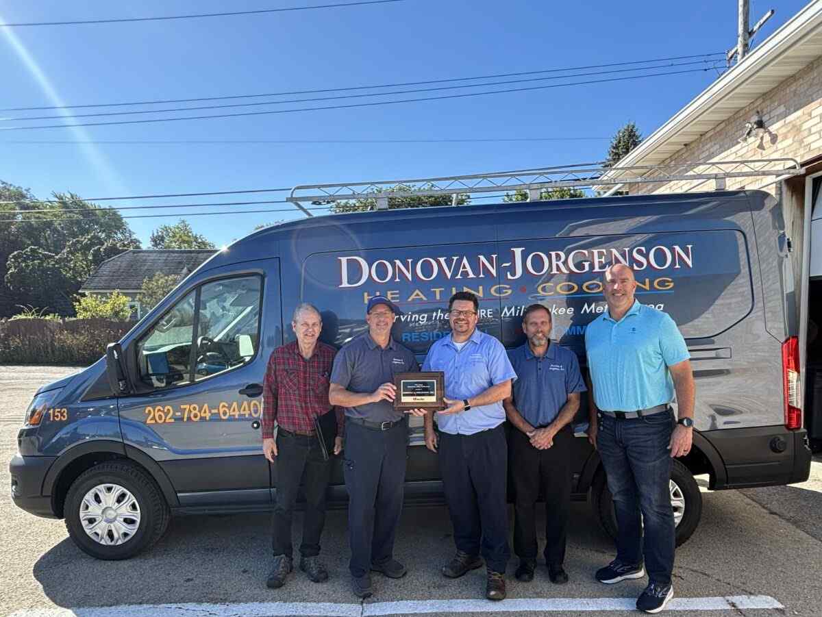 2023 acuity award for excellence The Donovan & Jorgenson team was awarded the 2023 Acuity Award for excellence in HVAC services